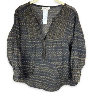 ISABEL MARANT ÉTOILE Bohemian Wool Abstract Aztec Print Blouse Size Small